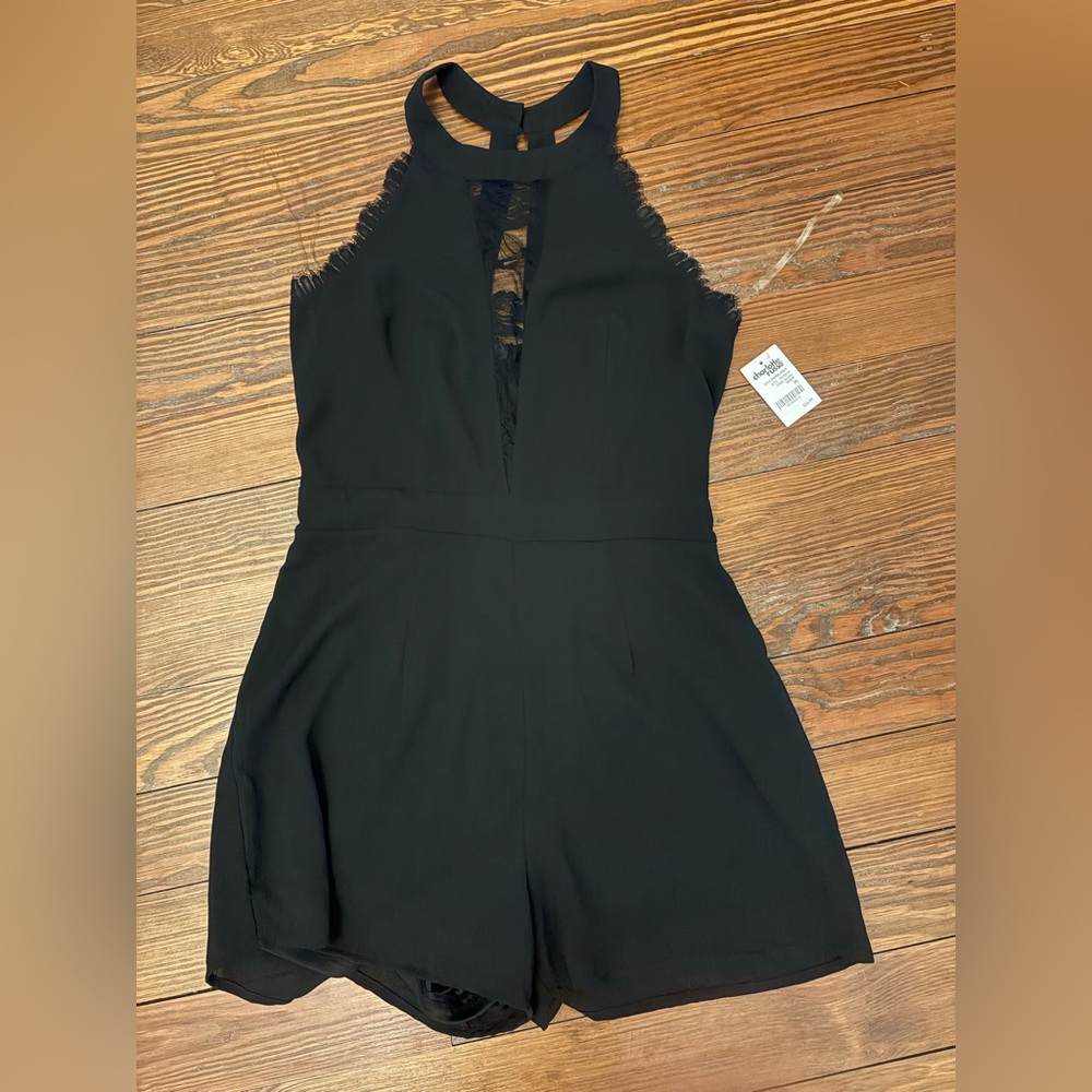 Black Lace Detail Romper